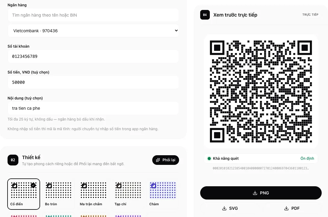 Cách tạo mã VietQR nhận tiền miễn phí, không cần cài app