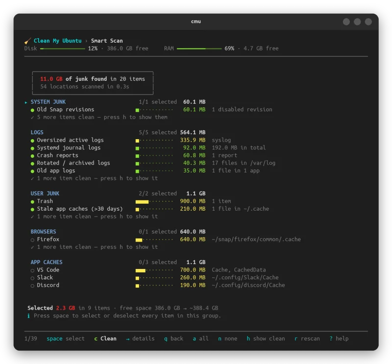 Clean My Ubuntu – Ứng dụng terminal