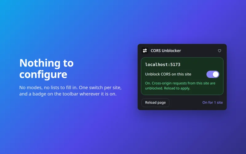 CORS Unblocker – Dark mode